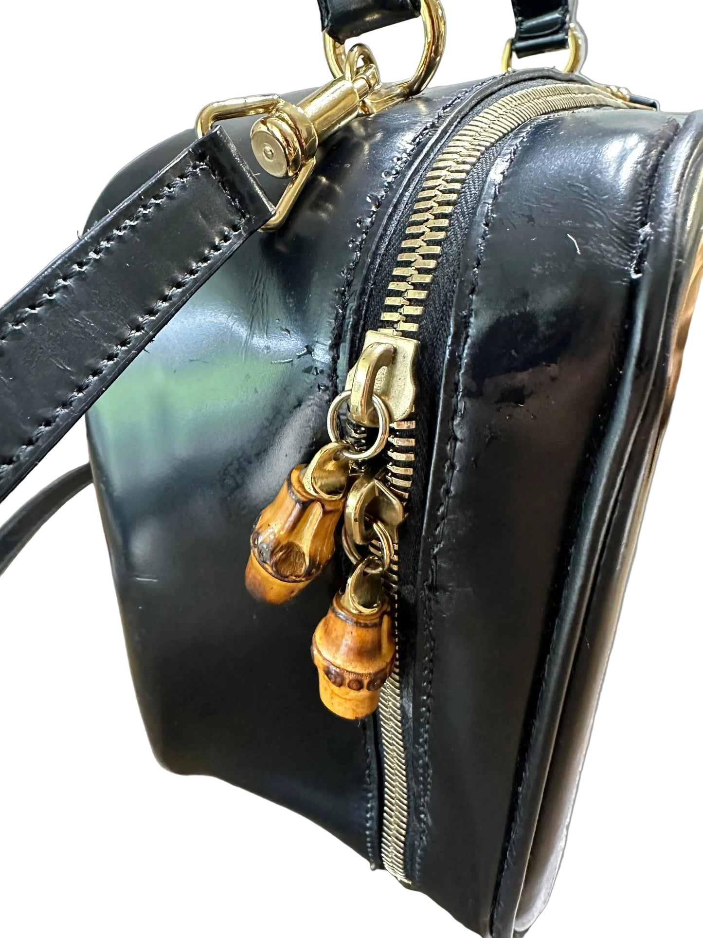 Vintage Gucci Leather Top Handle Box Bag