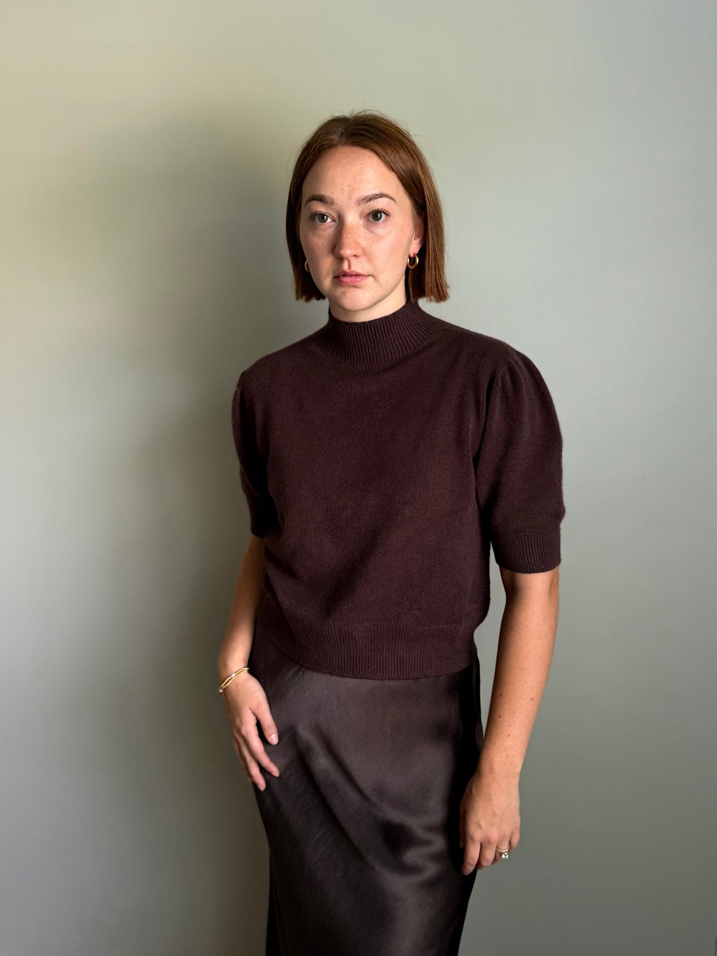 The Chocolate Brown Monochromatic Set-Sweater & Skirt Bundle