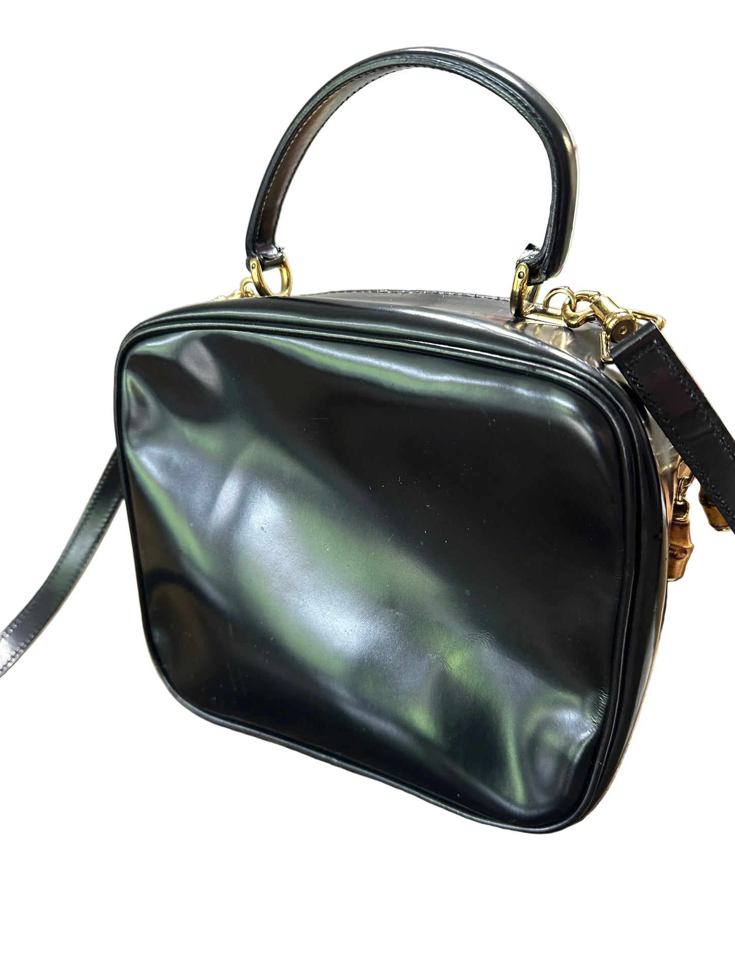 Vintage Gucci Leather Top Handle Box Bag