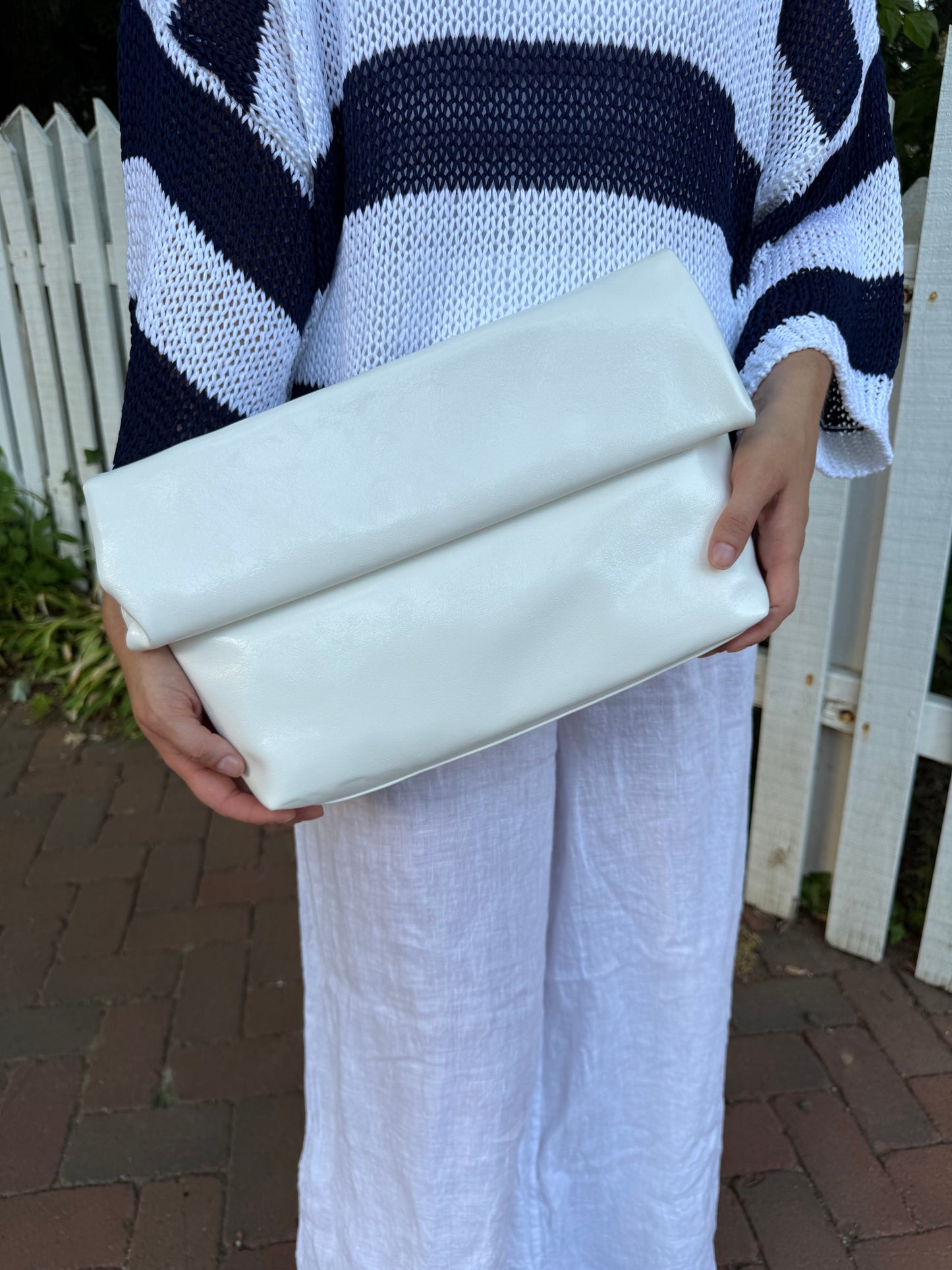 The Angela Clutch - White